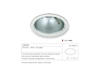 Fabrica de Lamparas, Embutidos Mercurio Halospot, Lamparas Profesionales